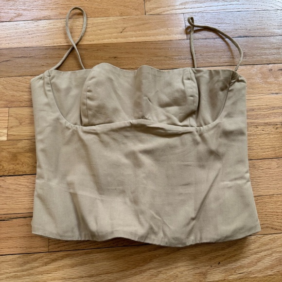 House Of CB Audette Structured Cotton Twill Corset Top - Picture 3 of 5